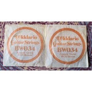 D'Addario BW034 Guitar Strings Set Of 2 Acoustic Guitar 80/20 Bronze
